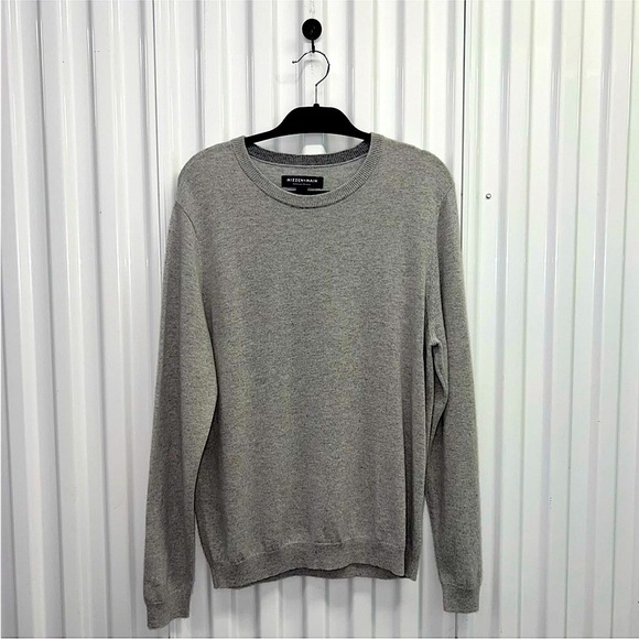 Mizzen + Main Size Large Cashmere Sweater Preppy Modern Minimalist Professional - Picture 1 of 8